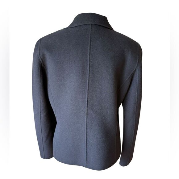 Talbots Black Wool Blazer Jacket Open Front Old Money Womens Size 8 - Picture 2 of 9